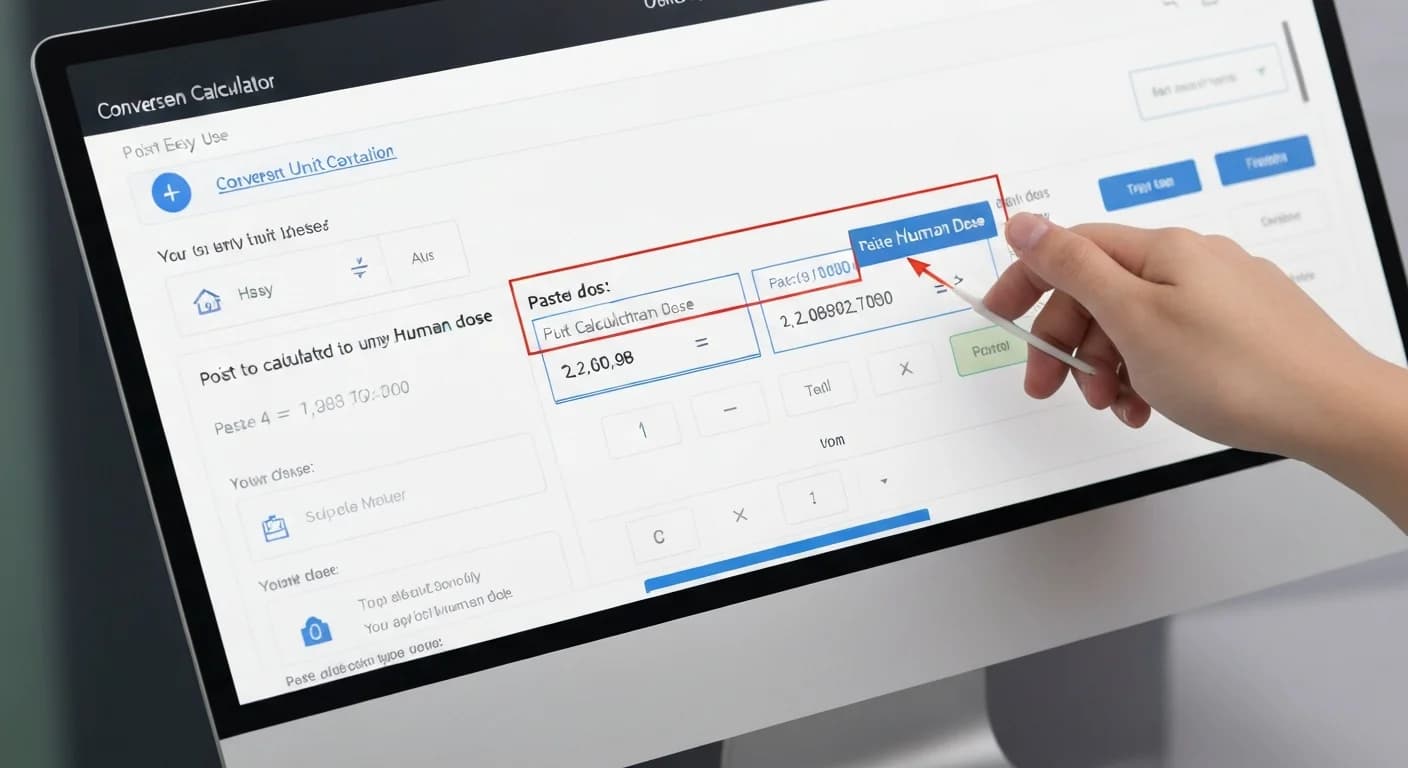 Conversion Calculator: Paste to Human Dose